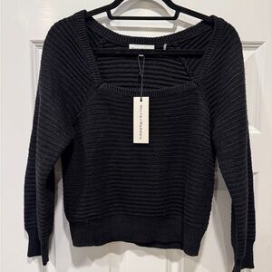 NWT White + Warren Black Sweater